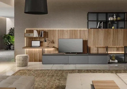 Living Room Built In Entertainment Center Construction on Any Budget