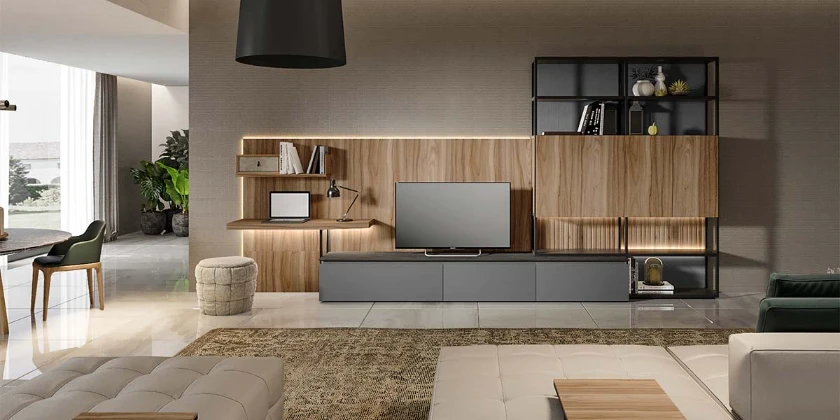 Living Room Built In Entertainment Center Construction on Any Budget